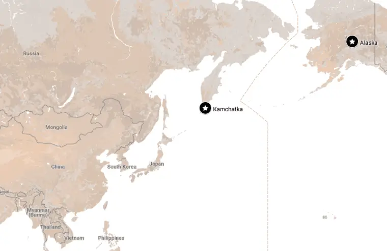 Kamchatka Map, Kamchatka Location