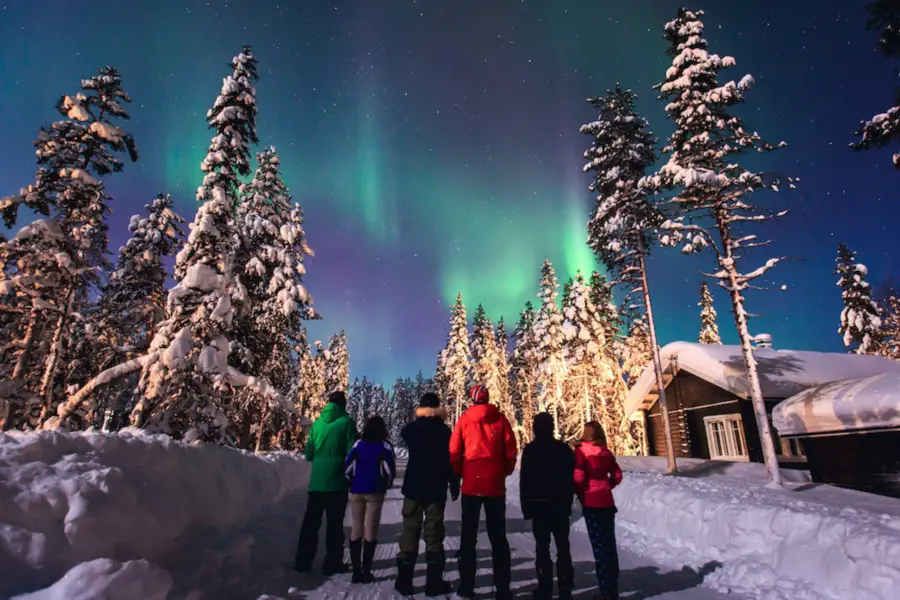 Russia Northern Lights Murmansk winter