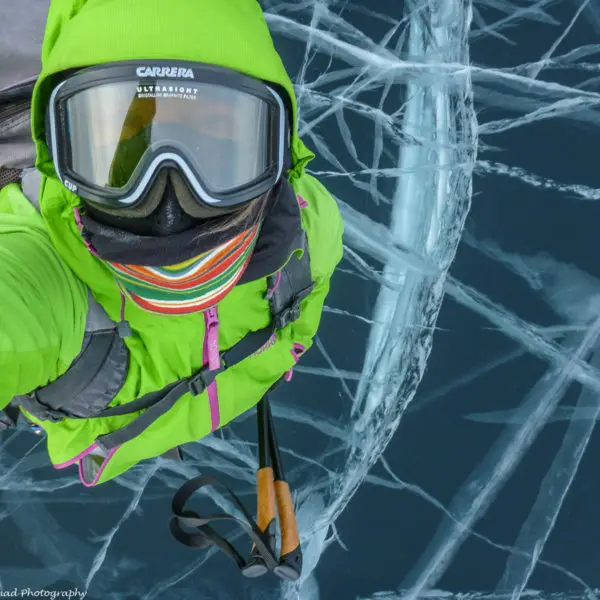 skating across lake baikal