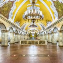 Komsomolskaya subway station, Moscow, Russia