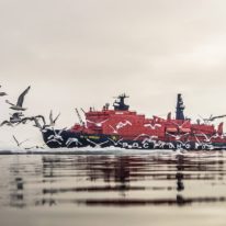 Ice breaker Russia north pole, Russia